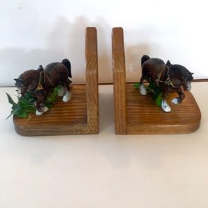 Clydesdale Horses Book Ends Set